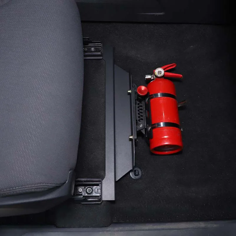

For Toyota Tundra 2022-2025 Aluminum Alloy Car Under Seat Fire Extinguisher Bracket Under Seat Storage Rack Accessories