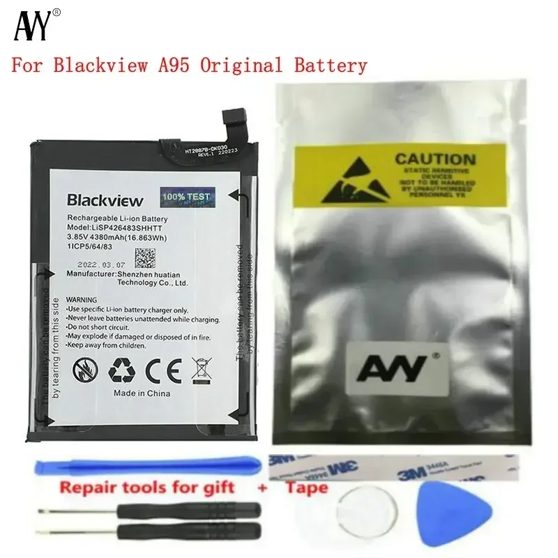 Batterie pour Blackview A95, 4380mAh, 6.53 pouces, accessoires pour téléphone portable