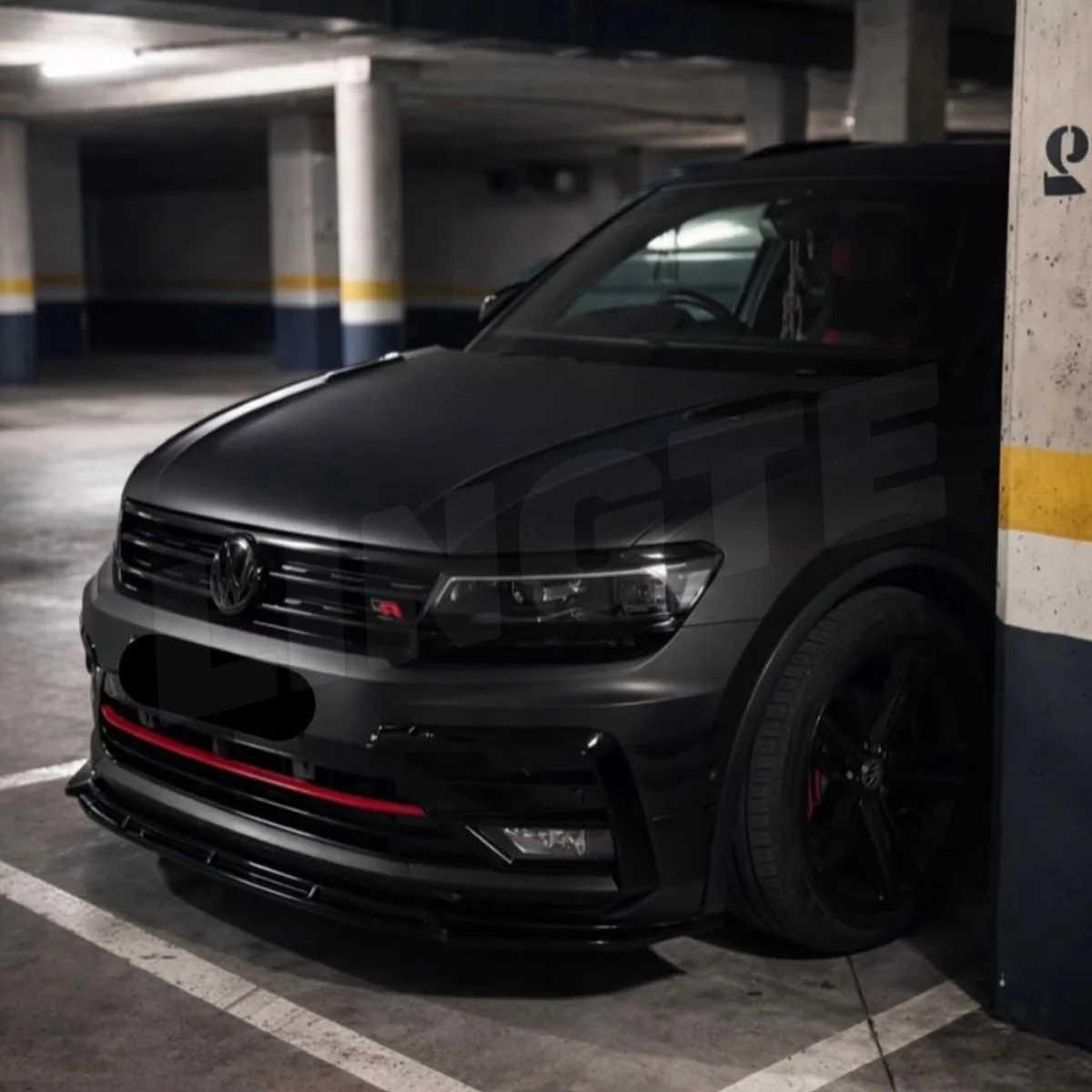 Glossy Black ABS For Volkswagen Tiguan MK2 R-Line R 2017-2023 Max Style Front Bumper Splitter Lip Spoiler Diffuser Guard Trim