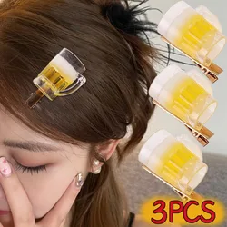 Beer Hair Clips Women Girls Creative Funny Side Bangs Hairpins Shopping Daily Hair Clips Simple Hair Accessories Fashion Gifts