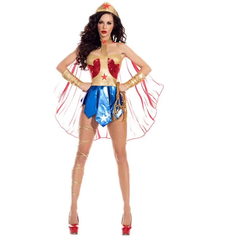 Sexy Volwassen Super Wonder Soldier Hero Cosplay Jurk Halloween Vrijgezellenfeest Film Justice Prinses Fancy Kostuum