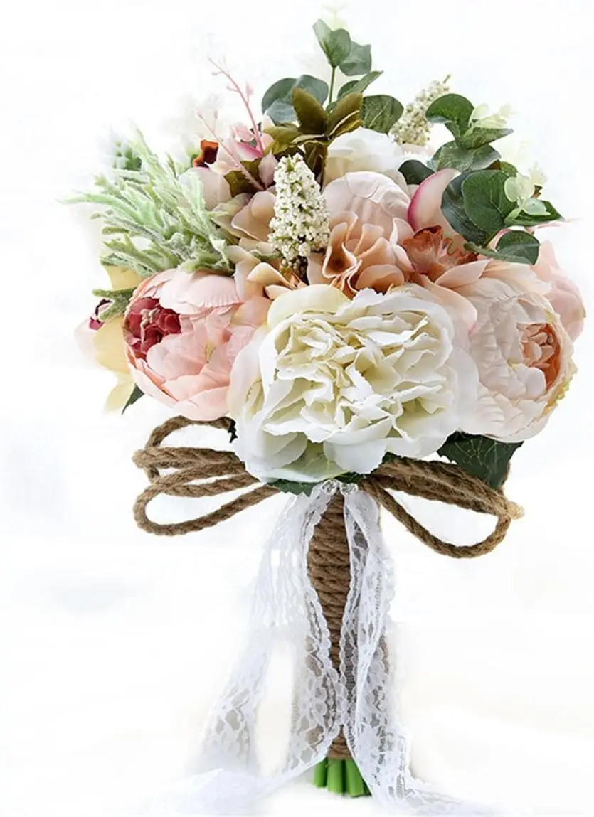 

Wedding Romantic Bouquet Bride Bridal Bouquets Bridesmaid Bouquet Artificial Flowers Valentine's Day Party