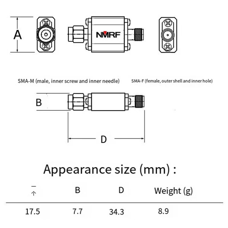 NMRF 5.8G 5000-6000Mhz Multifunction Wideband Bandpass Filter UWB Wireless System Specialized SMA Interface