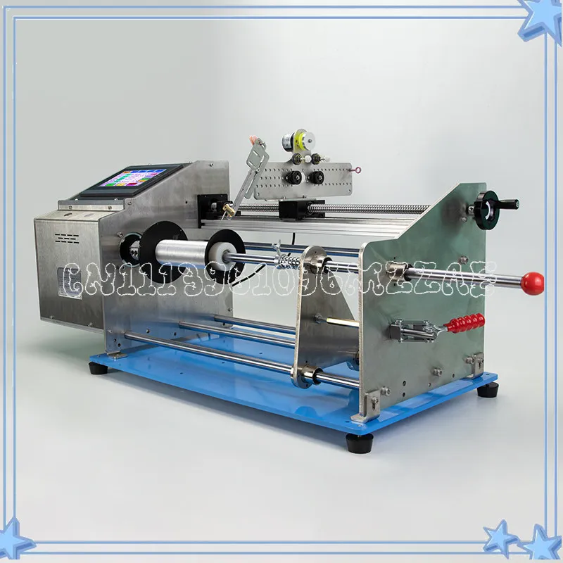 PLC Controlled Fiber Winding Machine, Single Layer Parallel Coil Winder for Enameled Wire, Stranded Wire Metering Tool