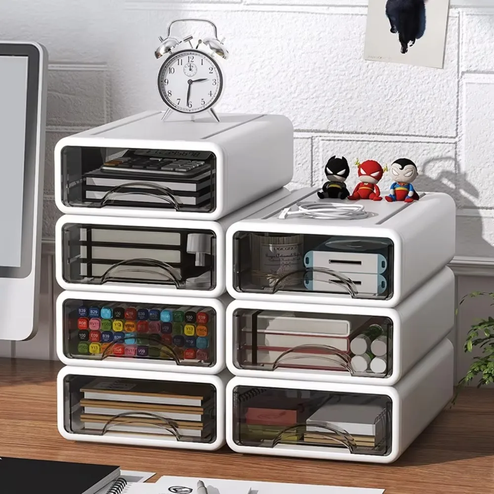 Desktop Storage Box Drawer Makeup Storage Boxes Stackable Jewelry Containers Large Mask Box Office Dormitory Clutter Organizer