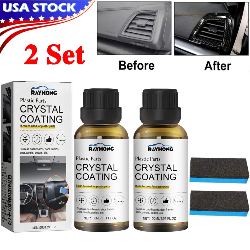 

2 компл. хрустальное покрытие, пластиковые автореставратор, пластиковые детали, кристаллическое покрытие для дверных панелей инструментов, дверные рамы, педали