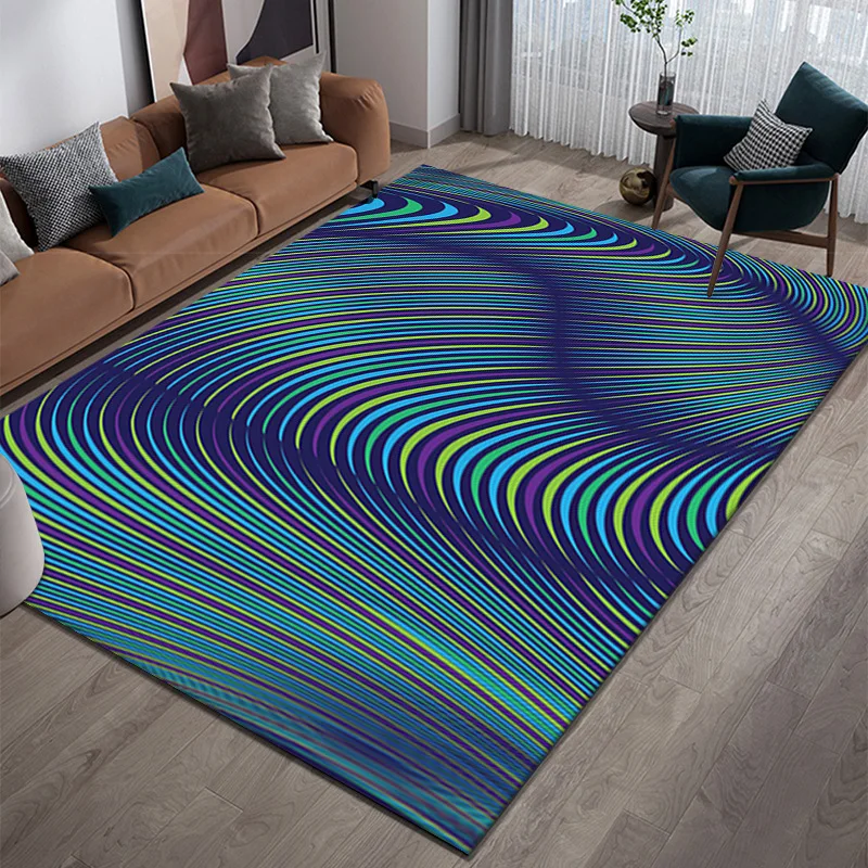 vision 3D vertigo Carpet generation color abstract line carpets for living room bedroom area rugs parlor coffee table floor mat