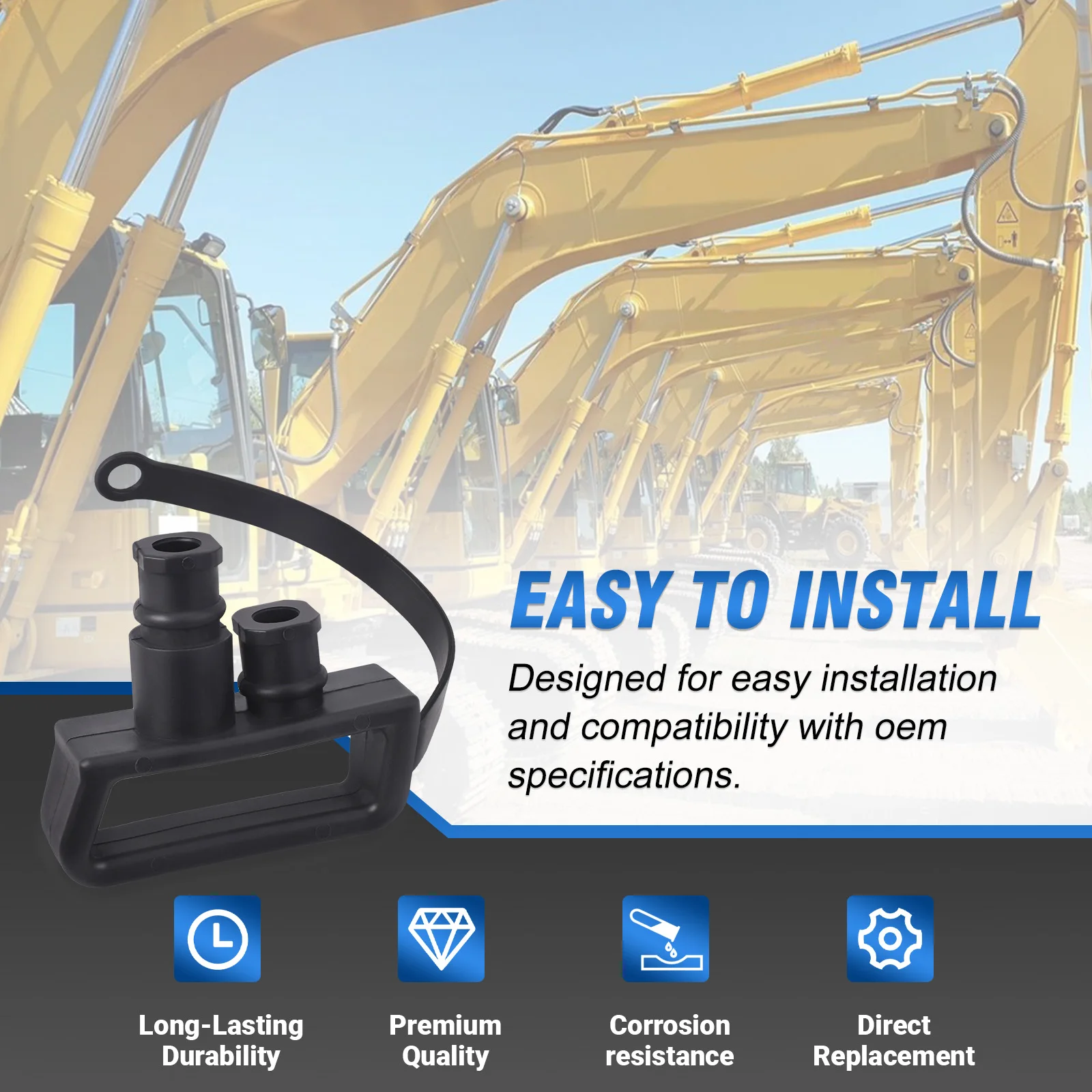 Для Hella Remote Jump Start Terminal Caterpillar Mining Truck Heavy Equipment New 9HD 177 305-011 Черная резиновая клеммная крышка