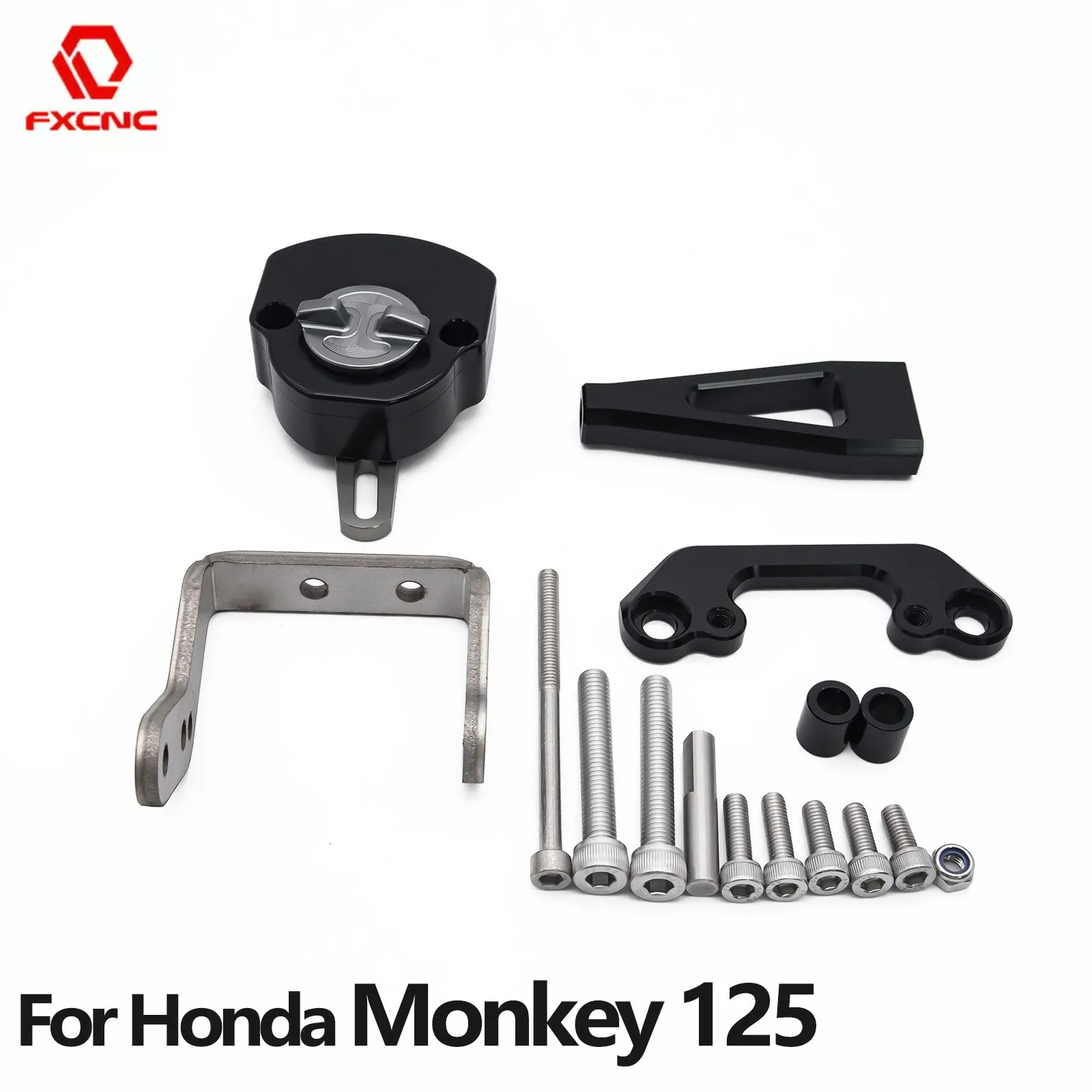 For Honda Monkey125 Monkey 125 CNC Aluminum Steering Damper Bracket Mounting Kit Accessories