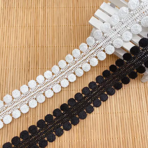 3 yardas bordado círculo guisantes tela de encaje costura ropa interior pijamas Accesorios