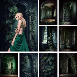 Mehofond Photography Background Retro Interior Green Leaf Adult Birthday Wedding Maternity Portrait Decor Backdrop Photo Studio