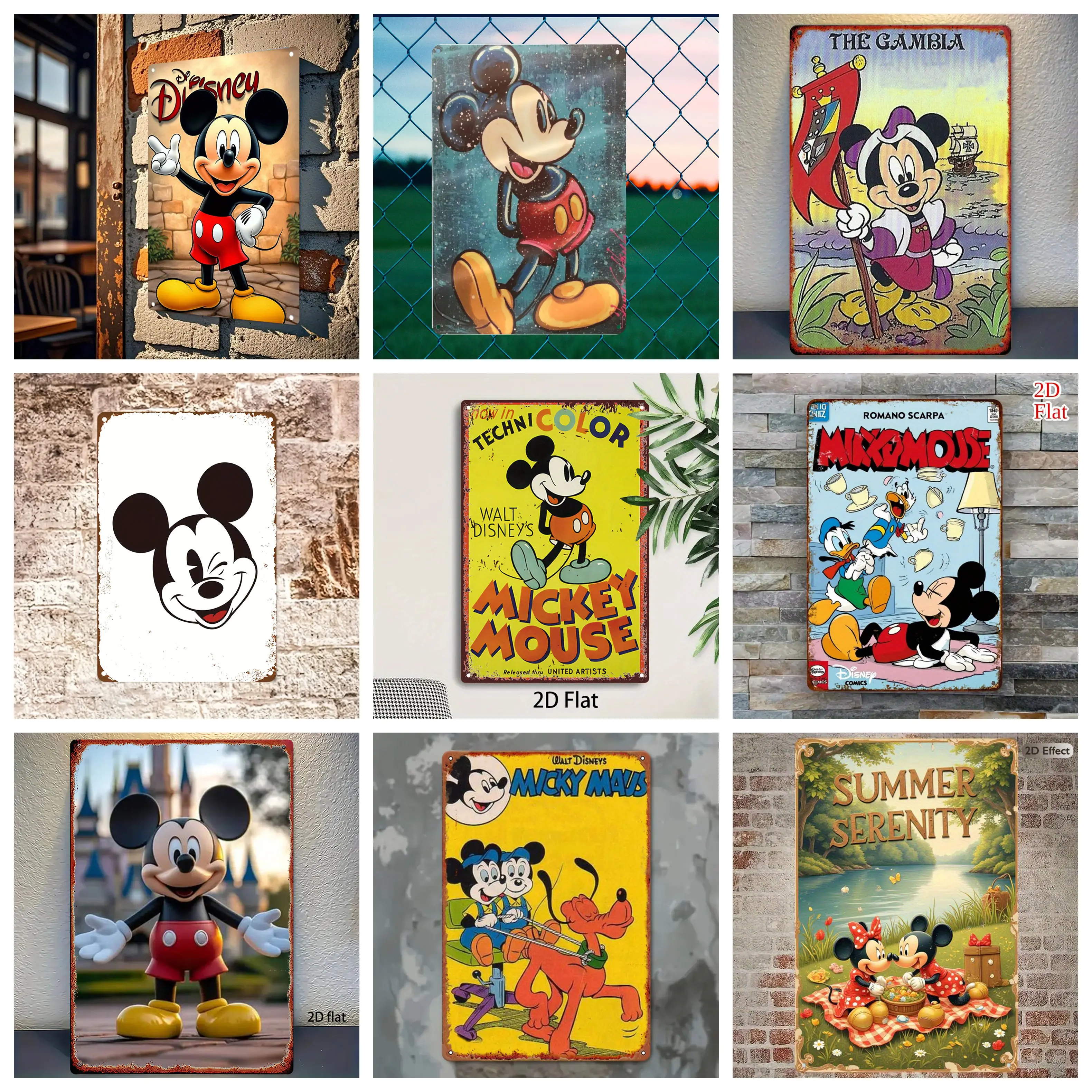 

Miniso Donald Duck - style Tin Creations Poster Metal Plaque Retro Decorative Plate Bar Garage Club Metal Sign Wall Decoration