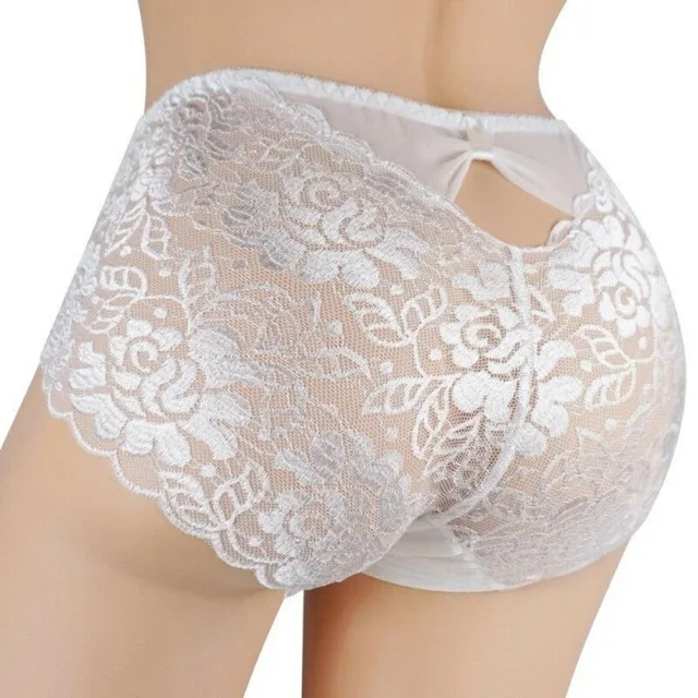 Bragas Sissy para hombre, ropa interior ultrafina de encaje transparente, lencería Sexy, imita el pene