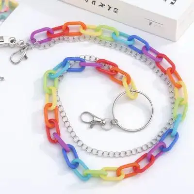 

Rainbow Waist Chain Colorful Metal Decorative Pant Chain for Women Cool Creative Design Stylish Fashion Accessory Gift Idea