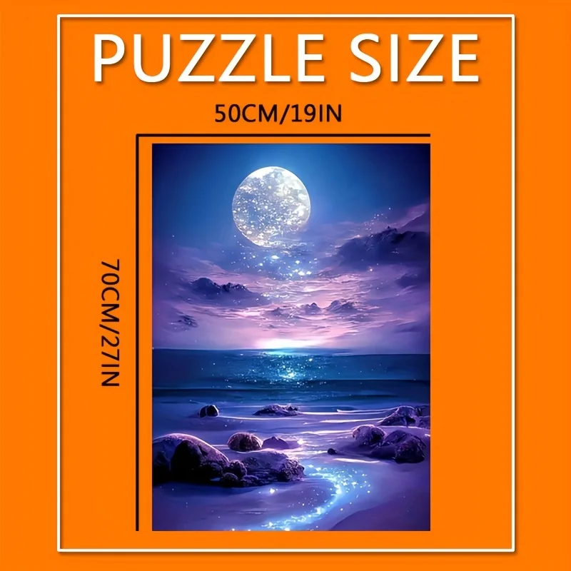 1000 stuks sterrenhemel puzzel - boeiende nachtelijke hemel en oceaan kunst, frameloze puzzel voor volwassenen en liefhebbers, perfect cadeau voor