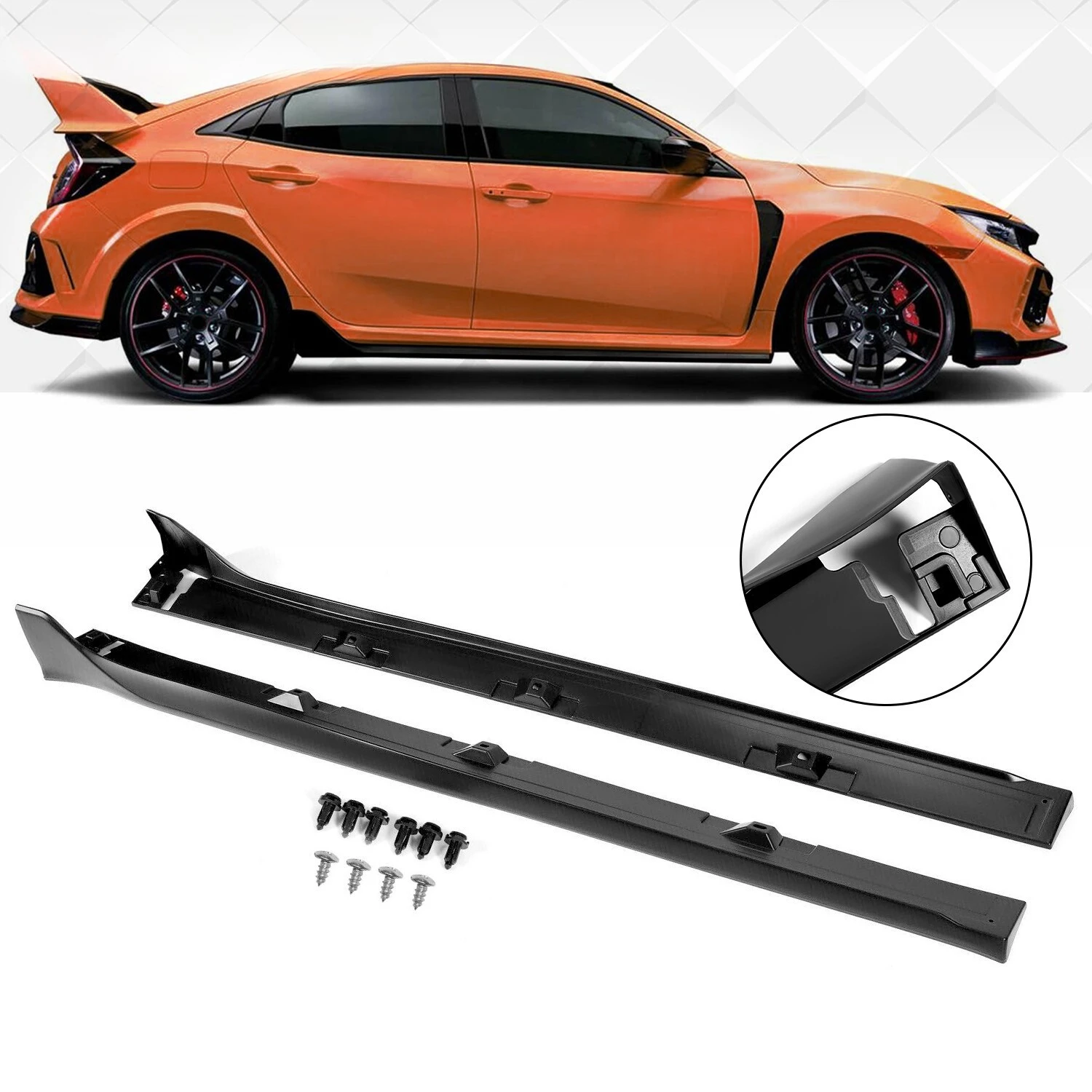 

Side Skirt Extension For Honda 2016-2021 Civic LX EX SI 4 DR Sedan Type-R Style