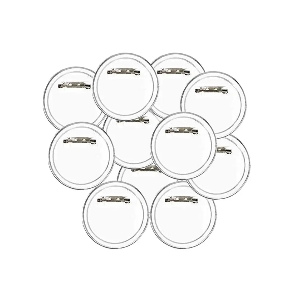 36 pcs Acrylic Design Button Clear Badge Brooch Kit Steel Pin DIY Craft Supplies Custom Transparent Badges