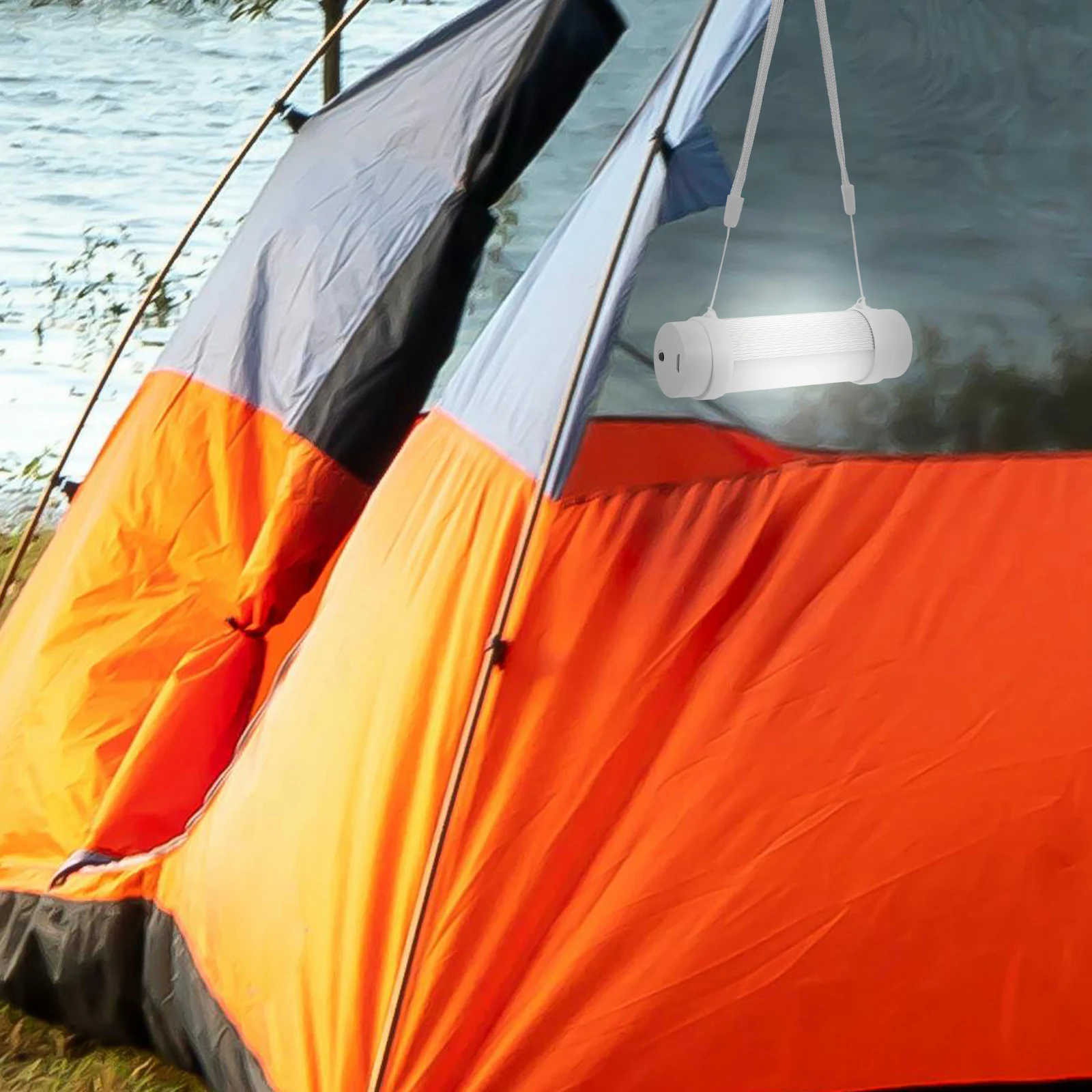 

LED Outdoor Camping Light 4 Level Dimmable USB Rechargeable Magnet Adsorption Lantern Tent Flashlight Camping Lamp White