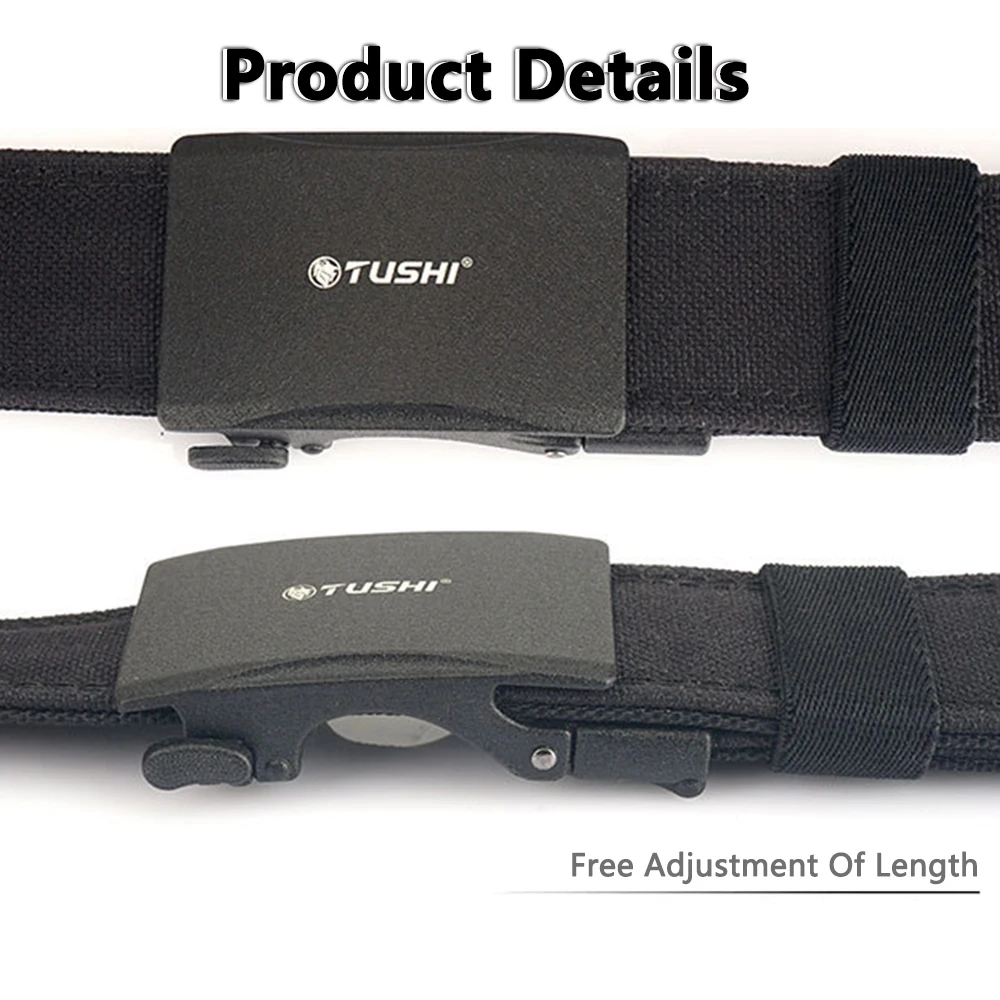 TUSHI New Military Belt for Men Sturdy Nylon Metal Automatic Buckle Police Duty Belt Tactical Outdoor Girdle IPSC Accessories view 5