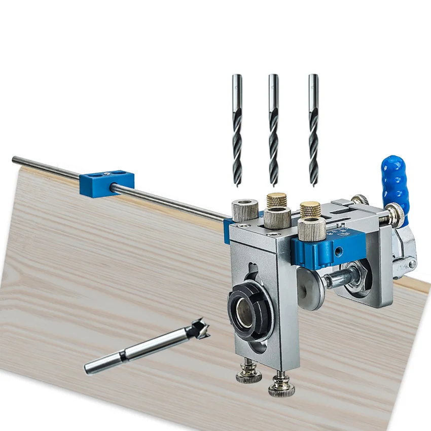 

3 In One Dowel Jig 8mm 10mm 15mm Quick Replacement Extension Drill Guide Locator for Wood Board Splicing Woodworking Tools Kit