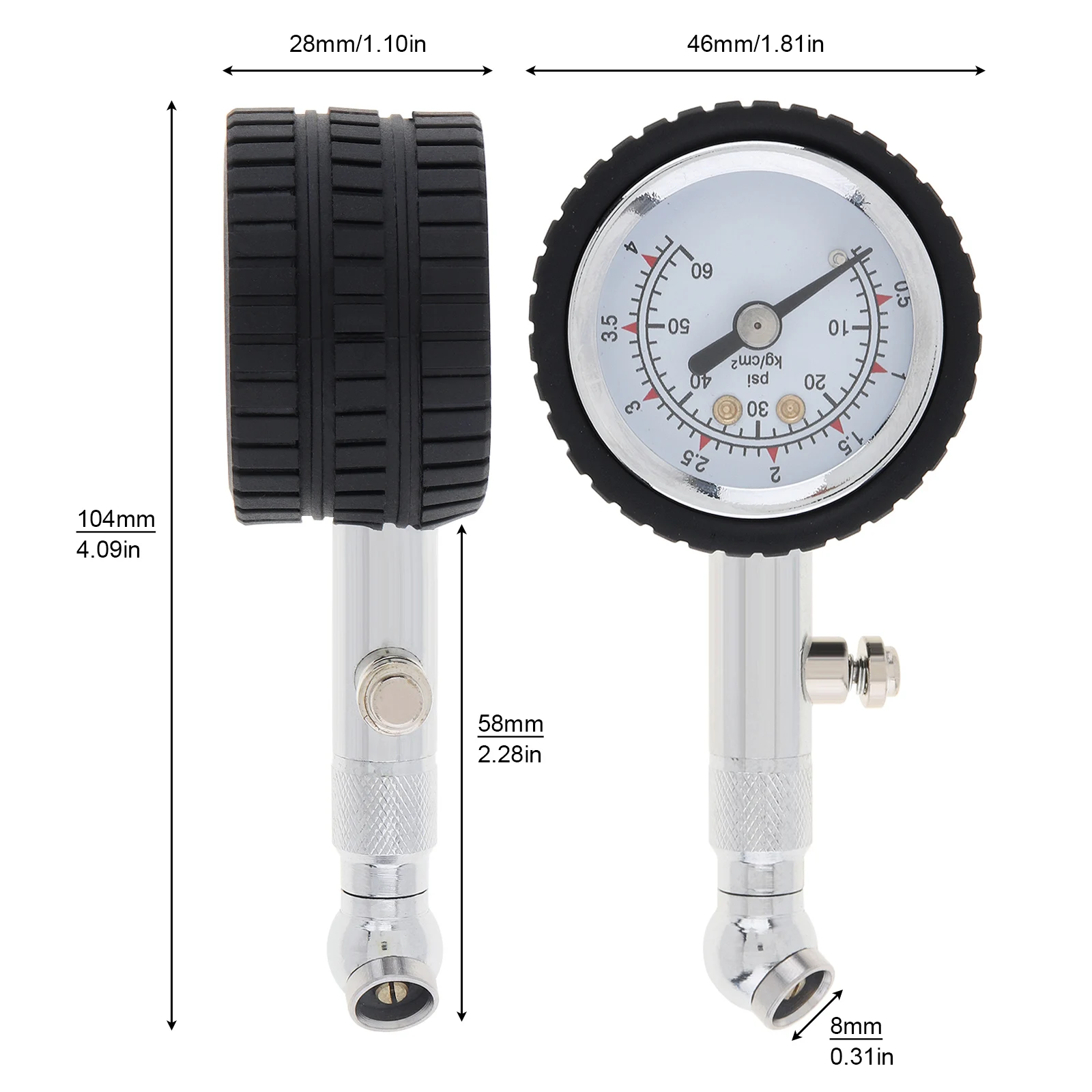 YD-6025 Accurate Auto Car Tire Pressure Gauge Meter Automobile  Tyre Air Pressure Dial Meter Vehicle Tester 0-60 psi