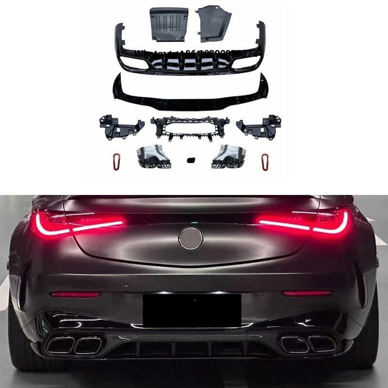 CLE63 AMG Style Rear Bumper Diffuser with Exhaust Tips Body Kit for  CLE Class C236 W236 CLE300 CLE260 Coupe 2-Door