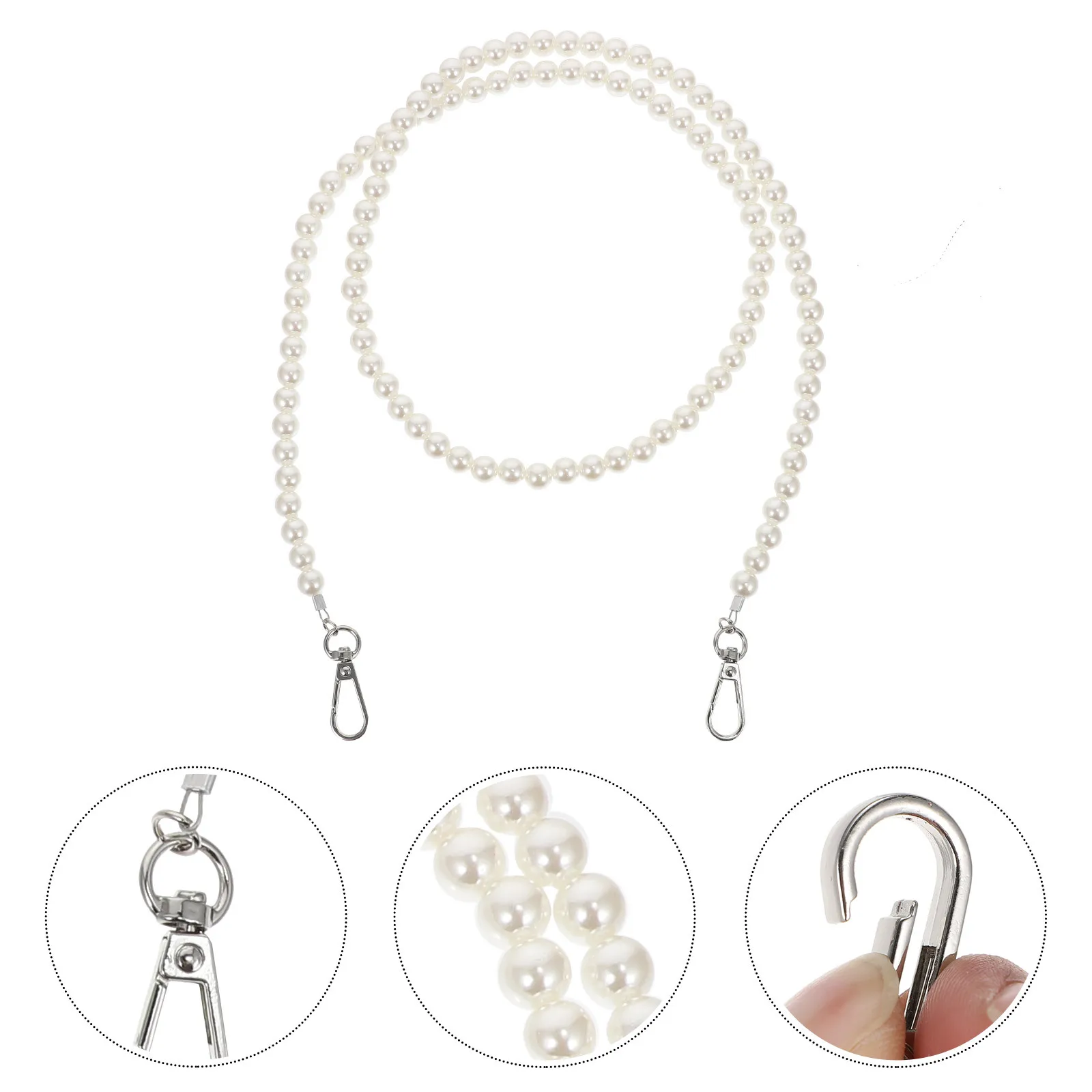 

DIY Bag Chain Pearl Shoulder Strap Lightweight Durable Easy Install Remove Handbag Purse Accessories Unique Style Fashionable