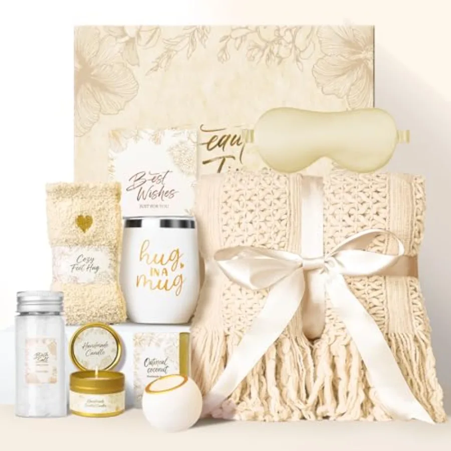 Regalos de Cumpleaños para Mujeres, Cestas de Regalo para Mujeres, Regalo de Cumpleaños para Mamá, Esposa, Novia, Hermana, Amiga, con Artículos de Lujo