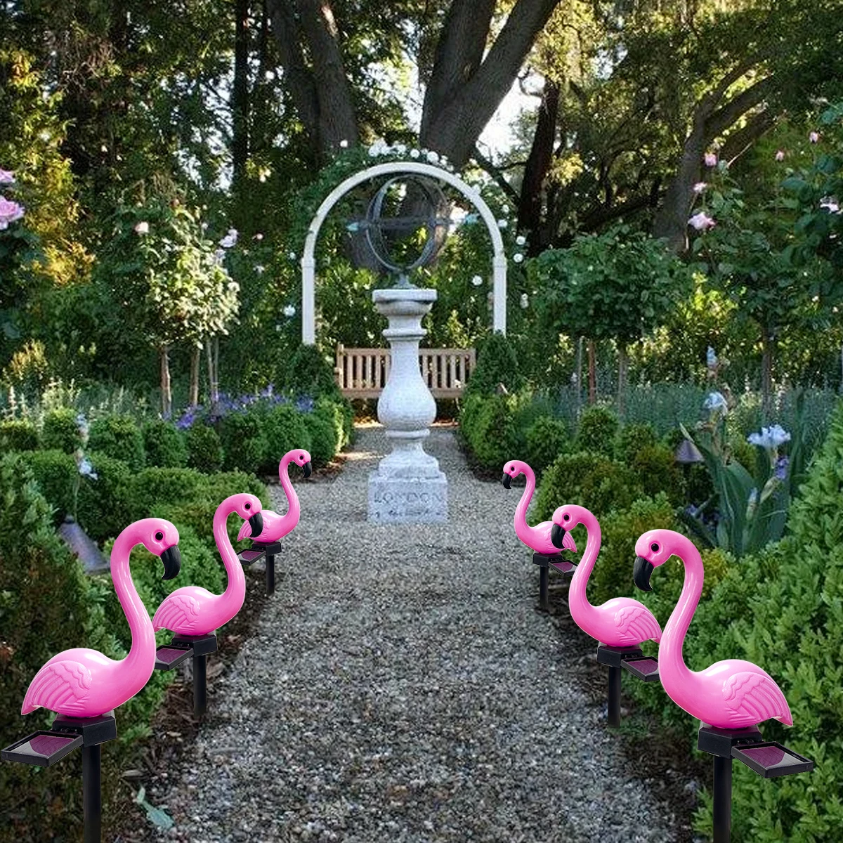 

1pc Solar Powered Flamingo Garden Landscape Lights Lawn Decorative Waterproof Path Lamp For Home Summer Pool Wedding Decoration