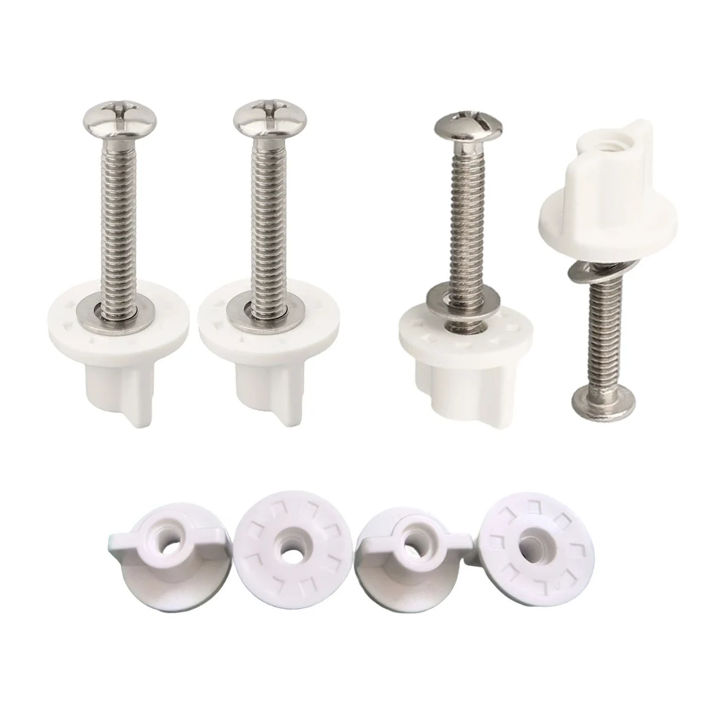 For M6 Toilet Seat Hinge Bolts Top-Mount Screw Fasteners For Secure Fit Hand-Tightened Replacement Parts For Bathroom Hardware