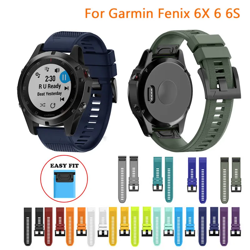 

26mm 22mm 20mm Silicone WatchBands for Garmin Fenix 5X 5 5S Plus 6 6X 3 3 HR Forerunner 935 Pro Wristband Strap Easy fit
