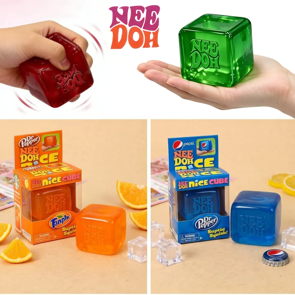 

New NeeDoh Nice Cube Sensory Squeezing Fidget Toy Stress Relief Fingertip Release Blind Box Birthday Gift
