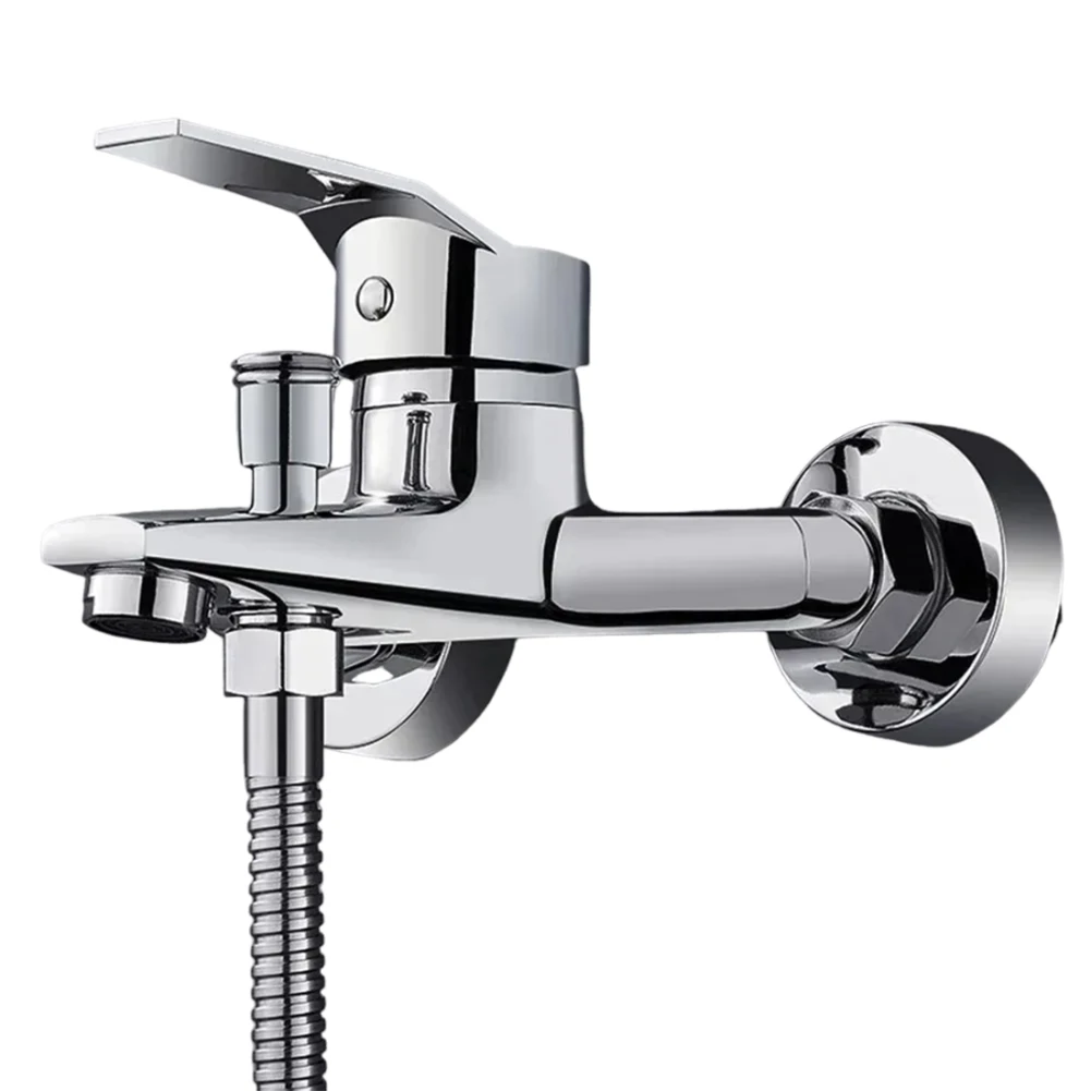 

Stainless Steel Hot Cold Water Mixer Tap Wall Mounted Bathtub Faucet Dual Spouts Single Handle for Kitchen Bathroom