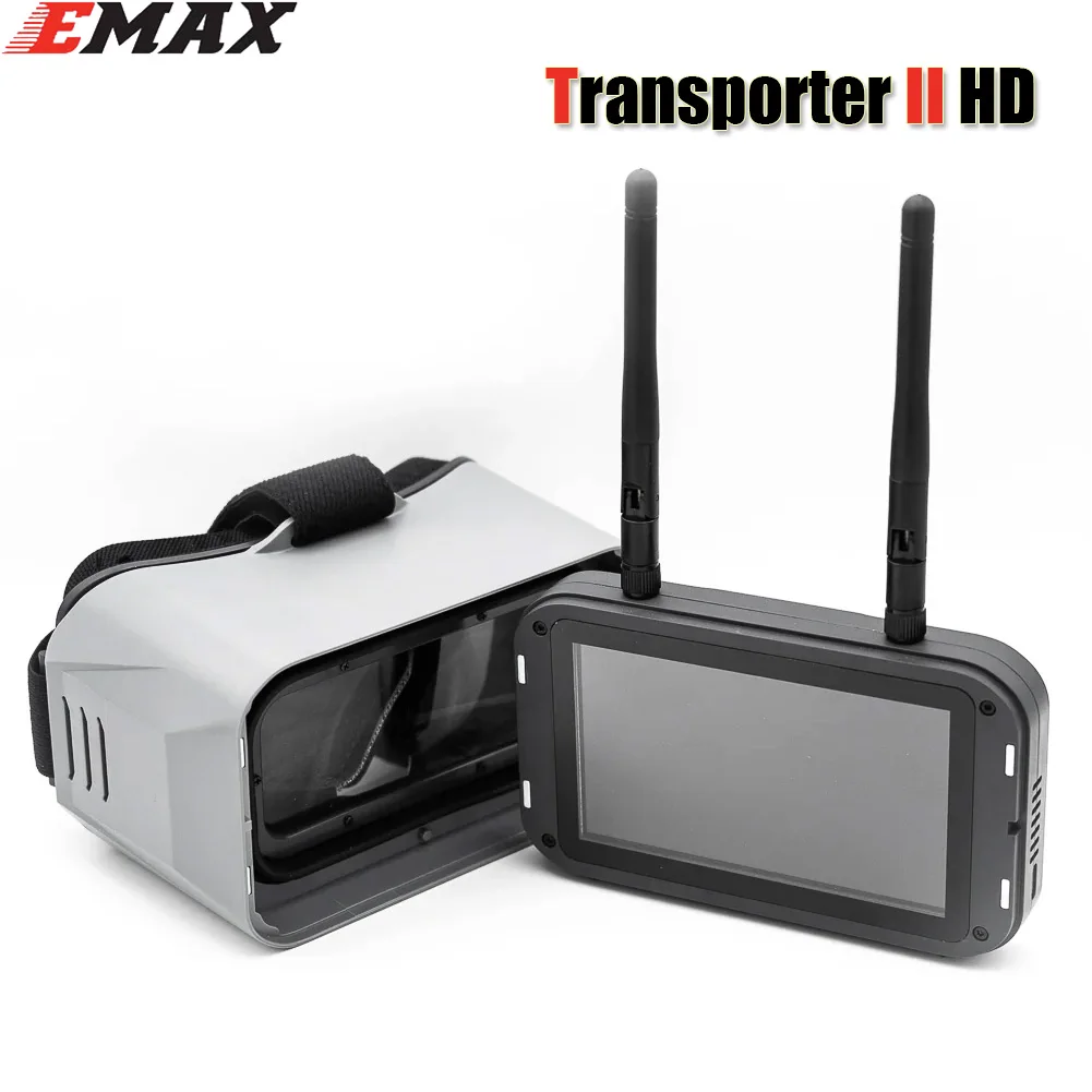 EMAX Transporter II 2 HD FPV Goggles 720×1080 4.45 Inches Screen Antenna HDZero Goggle For RC FPV Racing Drone Quadcopter