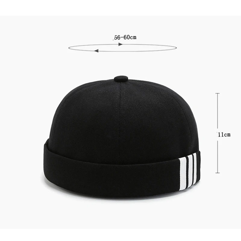 KayCrowne wiosna jesień Retro mężczyźni kobiety Skullcap kapelusz Docker Sailor mechanik Brimless Street Hiphop sztruks czapka jednolity kolor A397