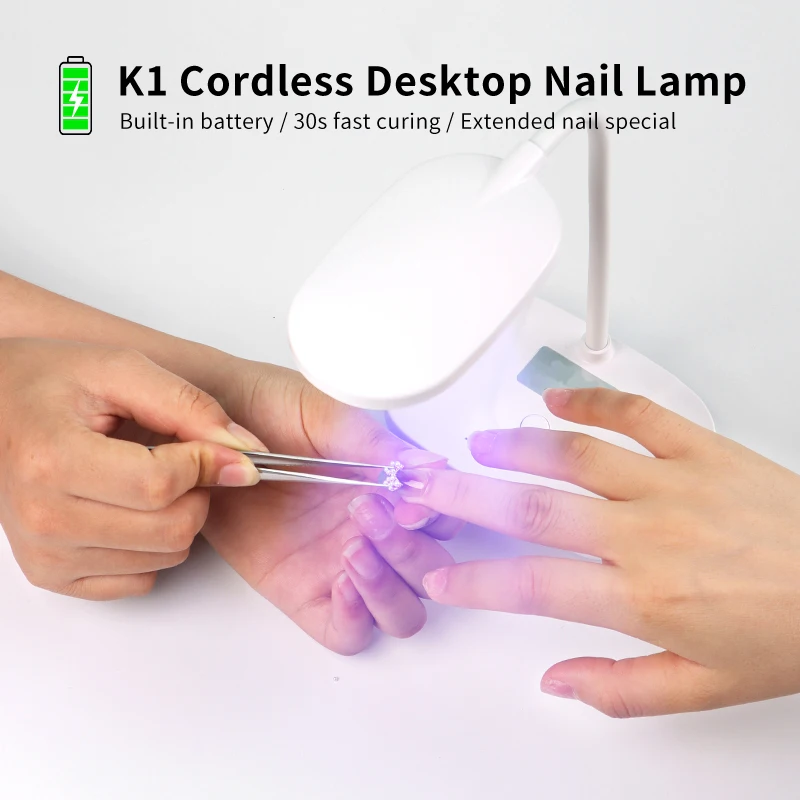Draagbare 12W LED-harsuithardingslamp Hoge snelheid drogen met 8 LED-kralen LED-bureaulamp voor nagel, mini-UV-nagellamp, snel drogende UV-nageldroger Opvouwbaar ontwerp Energiezuinige technologie voor nagelsalon