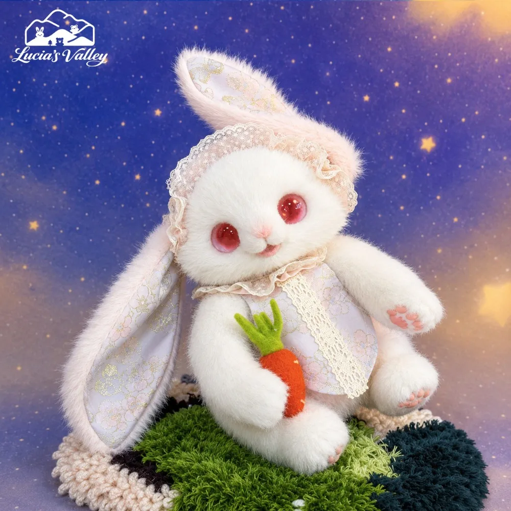 Pink Naya Rabbit Lucia Valley Original Handmade High-end Fragrant Plush Doll for Girls,Exquisite Desktop Ornament Birthday Gifts