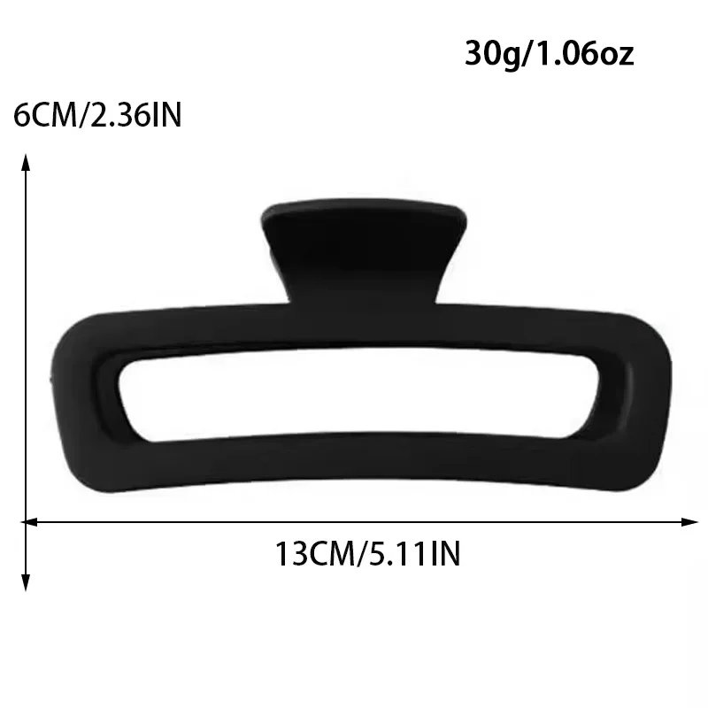 1/4 Stück ZYFHTT Einfarbige Matte Frosted Rechteckige Haarklammer für Frauen Täglicher Gebrauch Große Haifischklammer Modische Mädchen-Haarspange – Detail 3