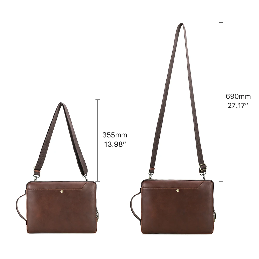 Genuine Leather 14.2 inch Laptop Bag Men Sling Shoulder Bag Small Briefcase Business Bag Tote Computer Bag for Macbook Pro 14.2\