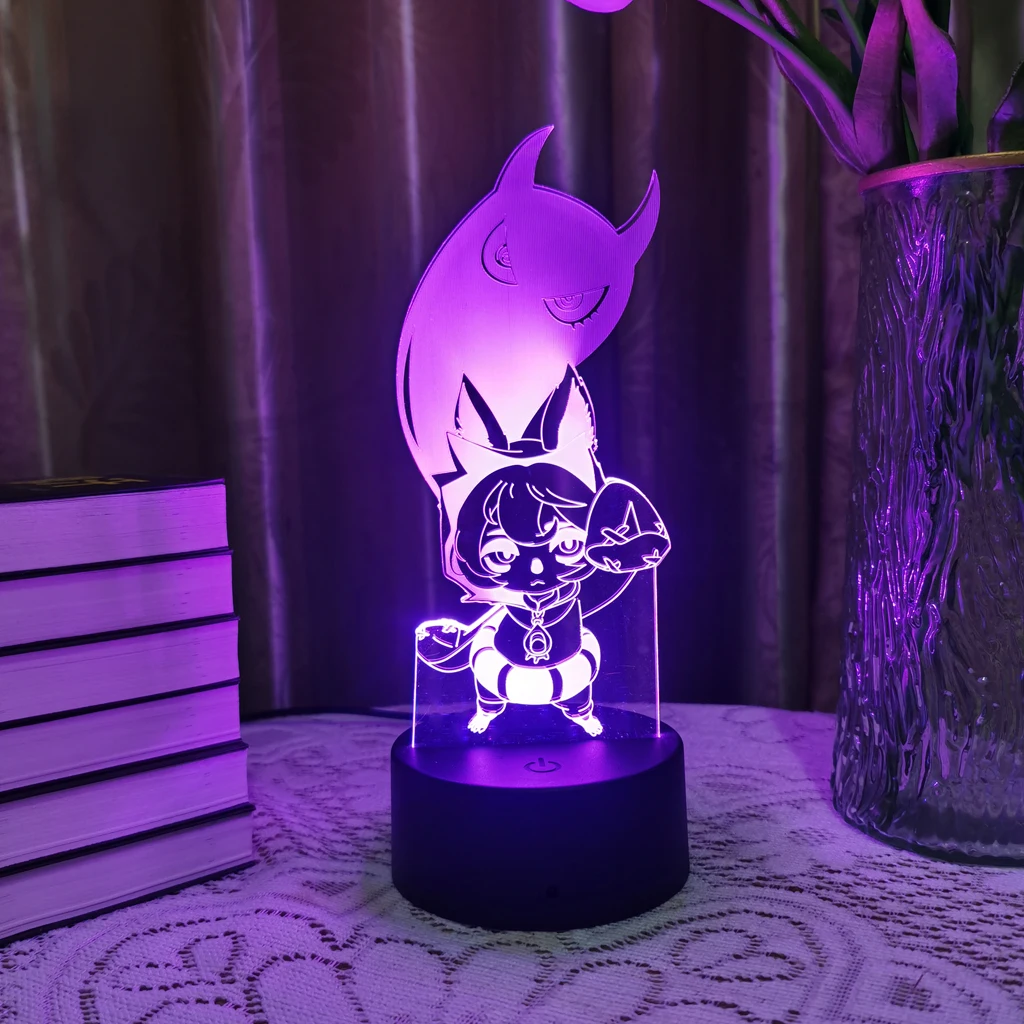 Hot LOL League of Legends The Gloomist Vex 3D Nightlight Gaming Room Cute Bedroom Decoration Kid Gift LED Lava Lamp Anime Light