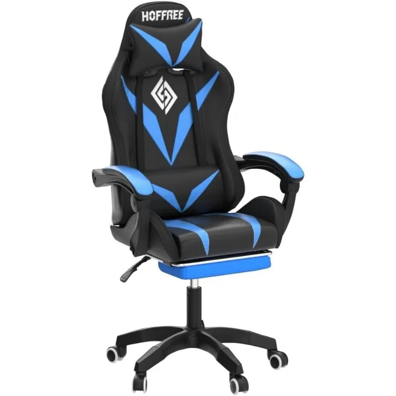 

Игровое кресло с Bluetooth-динамиками и светодиодной подсветкой RGB Эргономичное массажное компьютерное игровое кресло с подставкой для ног Стул для видеоигр H