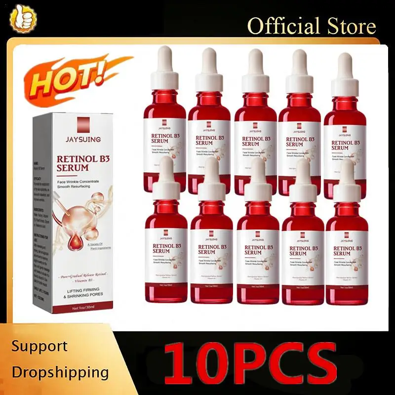 10PCS Concentrated Serum Anti Aging Pure Retinol Vitamin B3 Vitamin C Niacinamide Serum Facial Serums Blue Copper Peptide 30ml