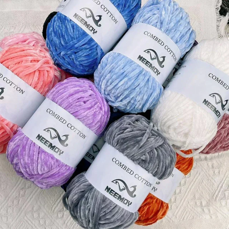 NEEMOY Chenille Velvet Yarn Knitting Wool Thick Warm Crochet Knitting Yarns Cotton Baby Wool DIY Hand-Knitted Sweater 100g