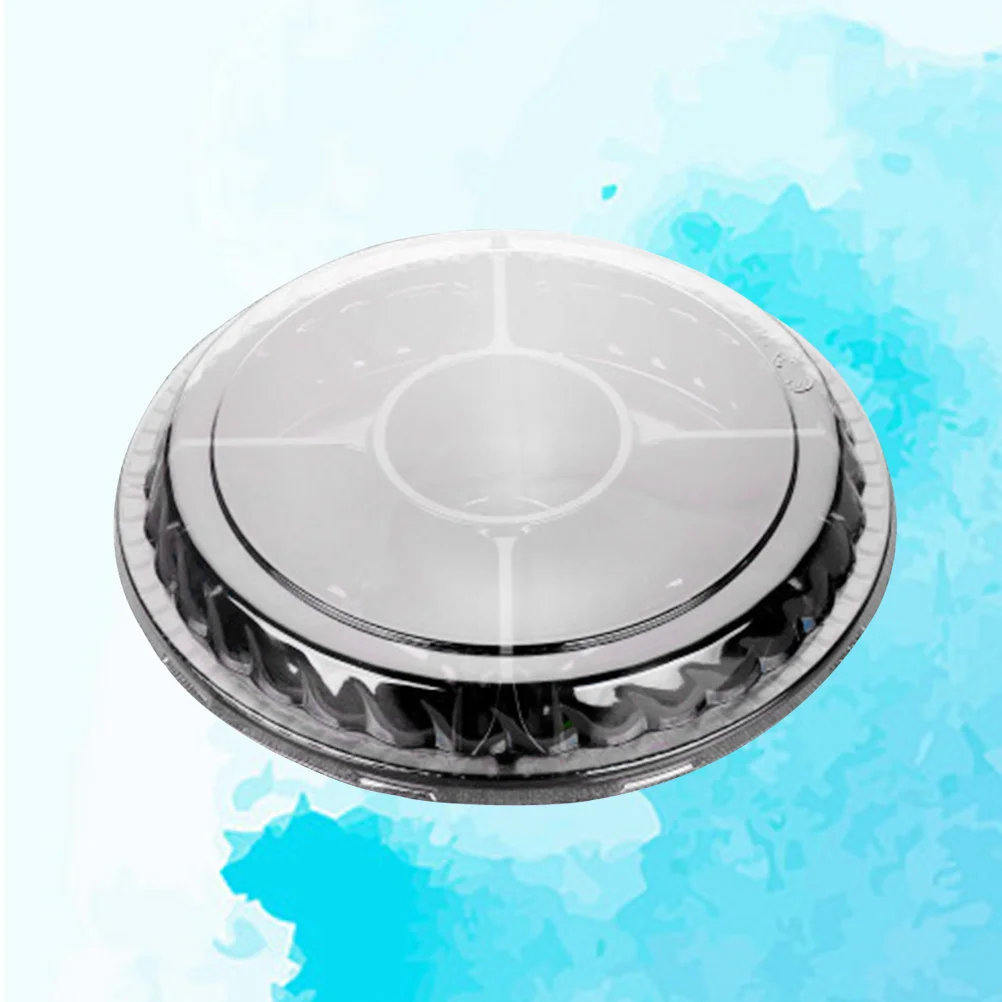 10 SZTUK Jednorazowe 5-komorowe pojemniki do przechowywania żywności Okrągłe plastikowe pudełko na sałatki z pokrywkami Jednorazowe pudełko na owoce