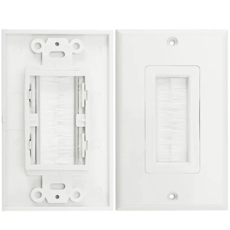 Szczotkowy panel multimedialny, gniazdo bezlutowe, panel informacyjny, panel do montażu naściennego i gwintowania, pojedynczy i podwójny port