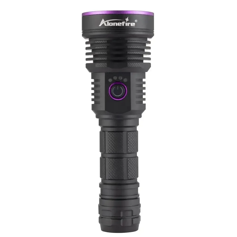 Alonefire SV43 Powerful UV Flashlight 3x365nm 60W Violet Torch Light by 21700 Battery for Urine Detector for Cats,Pet Stains
