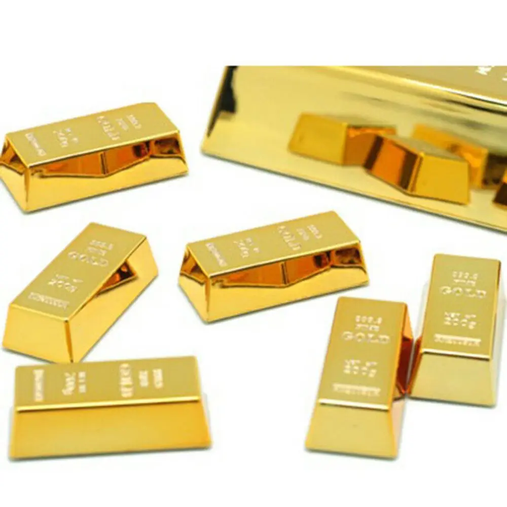 Gold Brick Shape Birthday Gift Decoration Souvenir Refrigerator Magnets Home Decor Kitchen Fridge Magnet