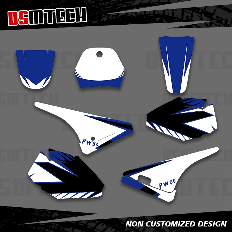 DSMTECH GRAPHICS & BACKGROUND For Yamaha PW80 PW 80 All Years PIT bike Persaonality Decals Stickers Motorcycle