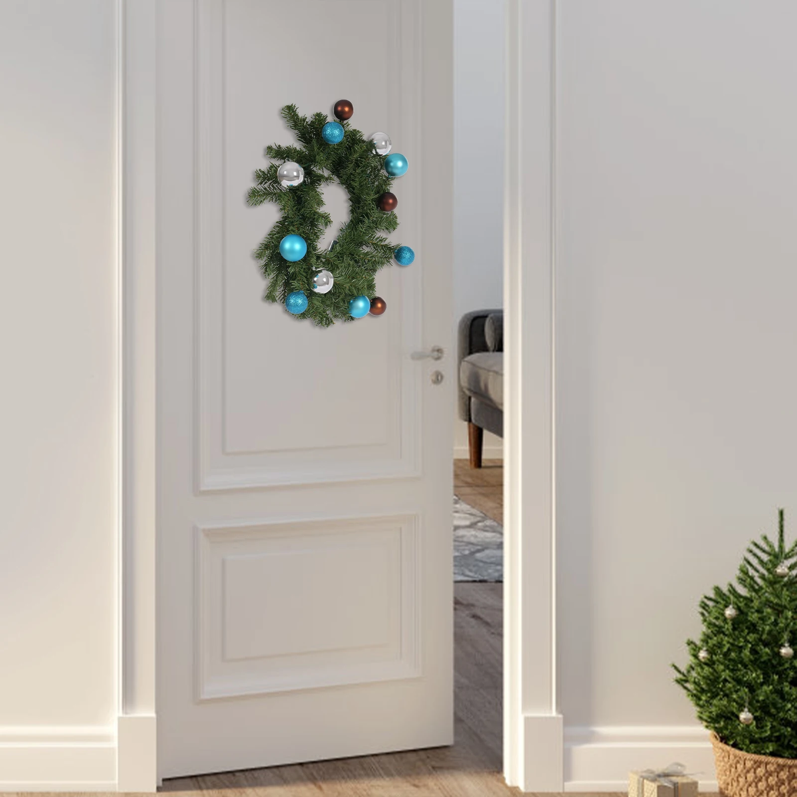 Christmas Wreath Door Wreath Christmas Christmas Wreath with Lights for Door Mount