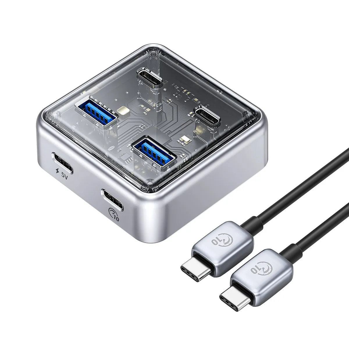 

Orico Цинковый сплав 4-портовый прозрачный концентратор USB 3.0 типа C 10 Гбит/с XHJ USB-концентратор/кабель/помящий USB-концентратор
